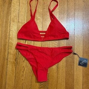 Zaful Bold Red Bikini Set